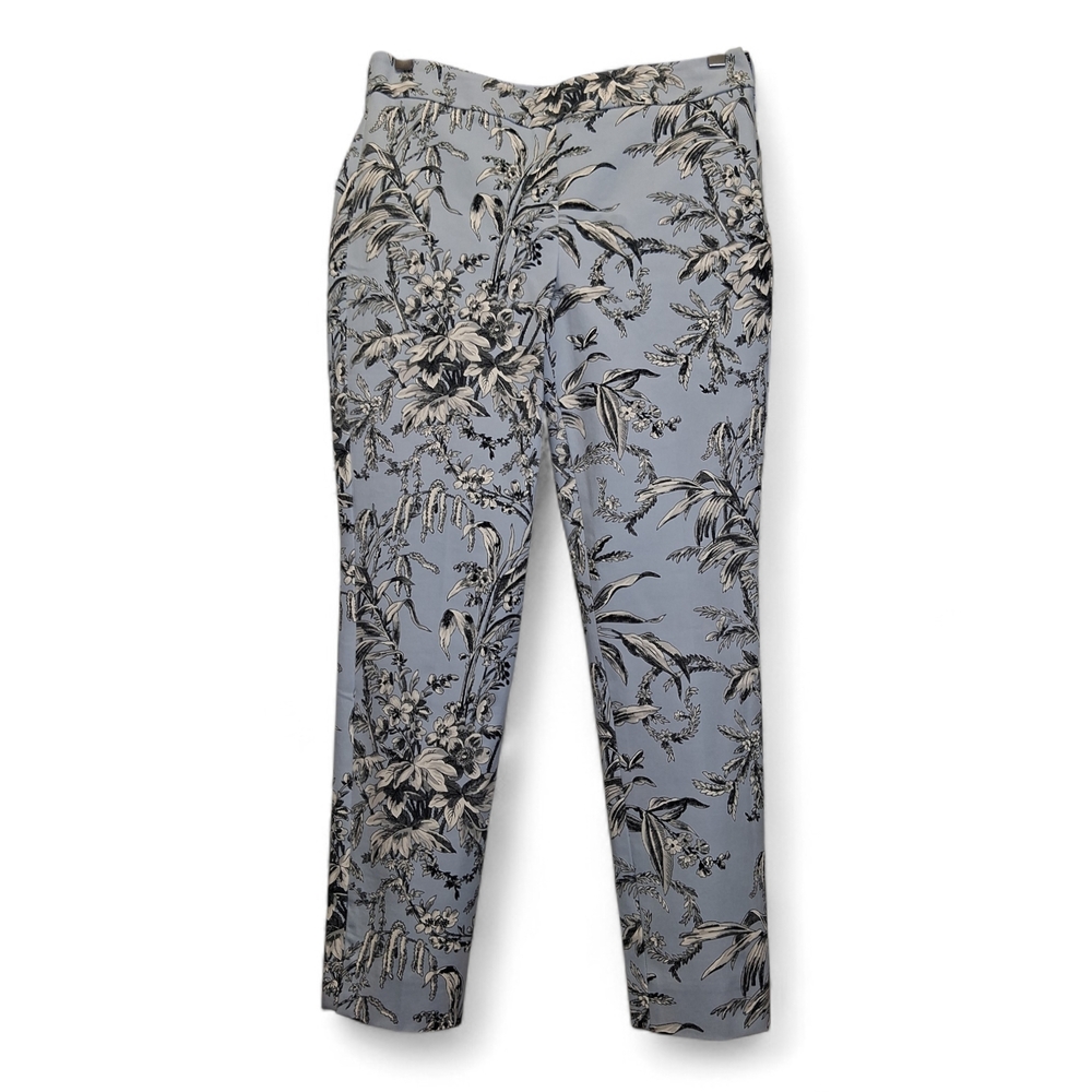 Talbots Woman's Chatham Ankle Pants Blue Etched Toile Slim Leg 4p